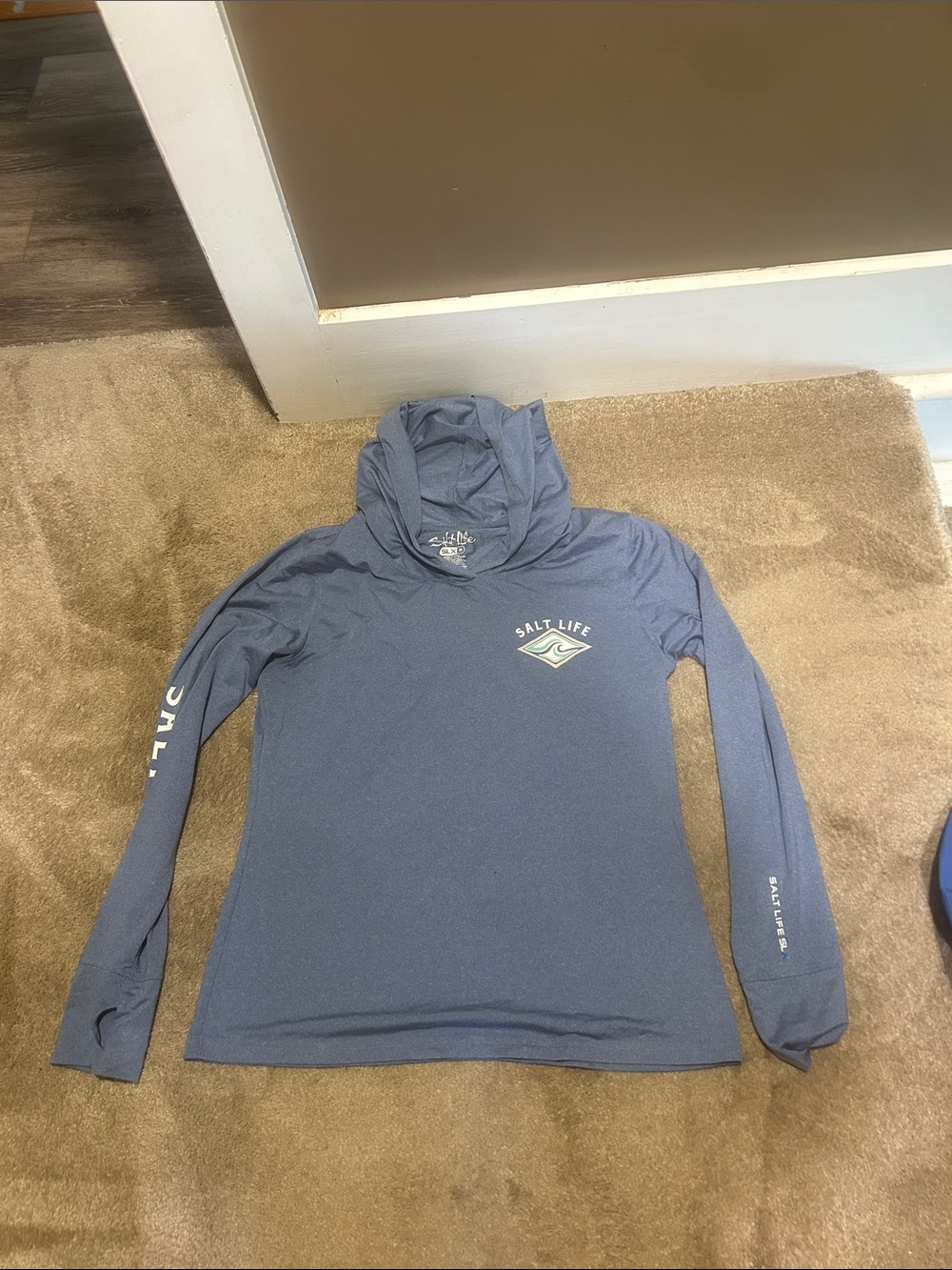 Salt Life Women's Slate Blue Hooded Performance Pullover
